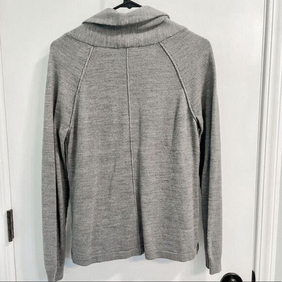 Notations Women's Gray Cardigan Sweater - Shawl Collar, Button Front, Soft Knit - Picture 2 of 4